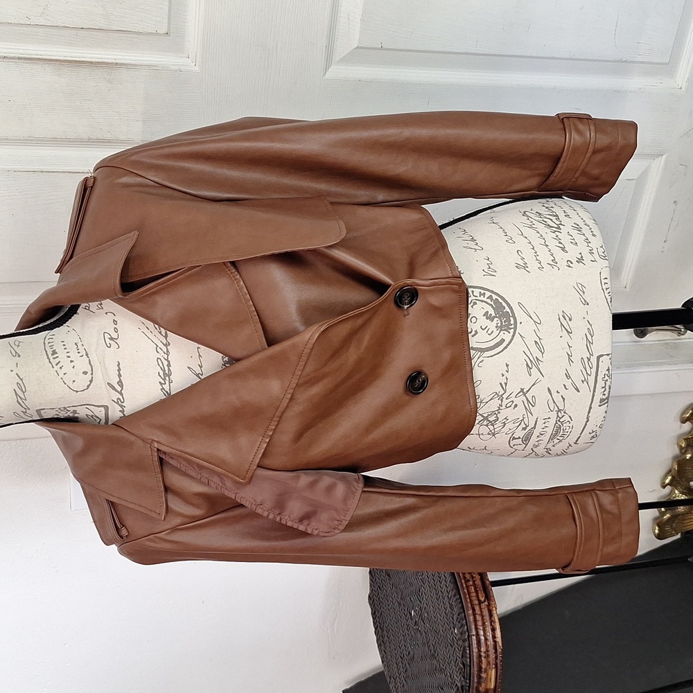 7 For All Mankind Women’s Vegan Leather Biker Jacket Motorcycle Size Small New